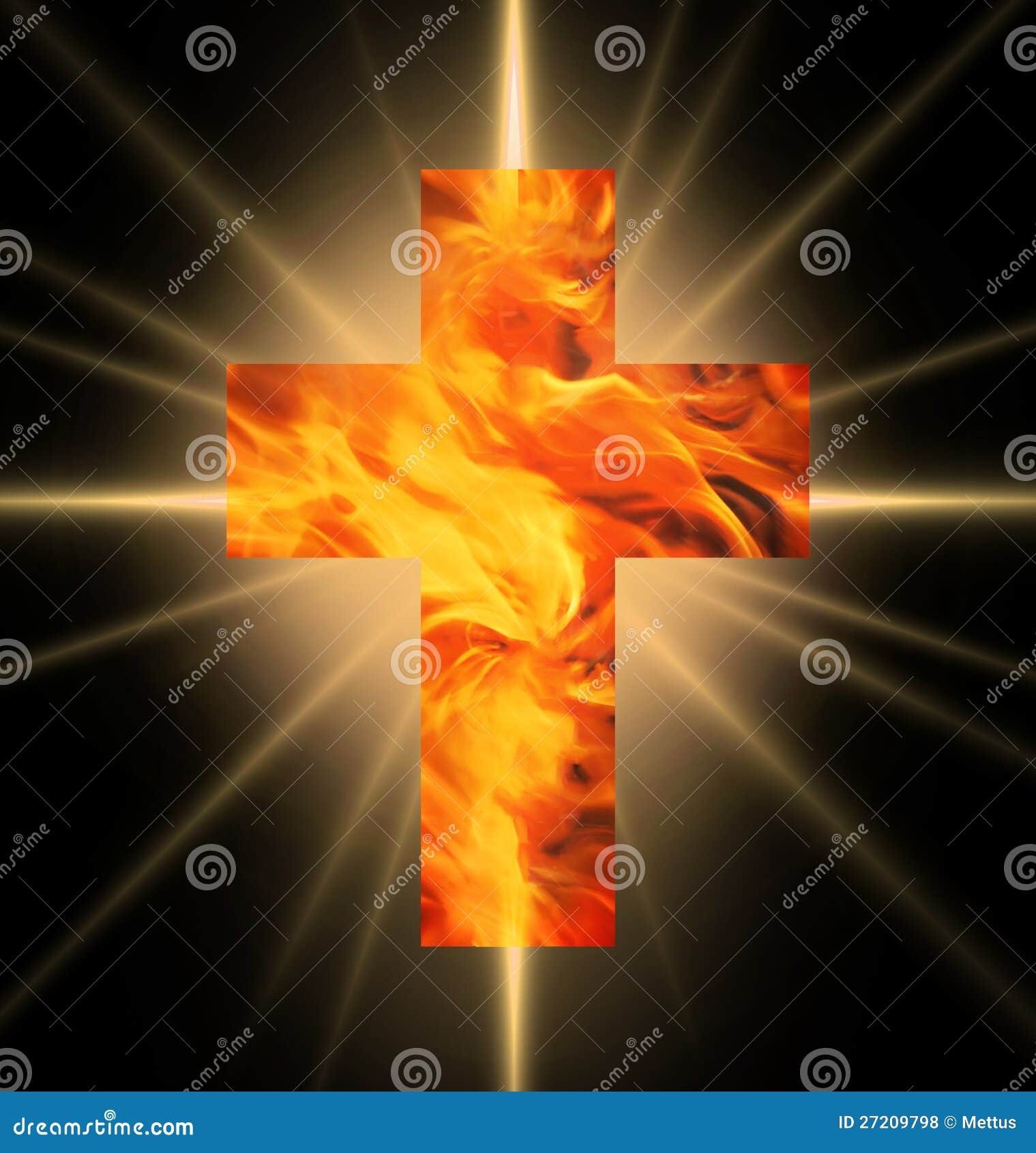 Burning Cross Of Fire Royalty Free Stock Photos - Image: 27209798