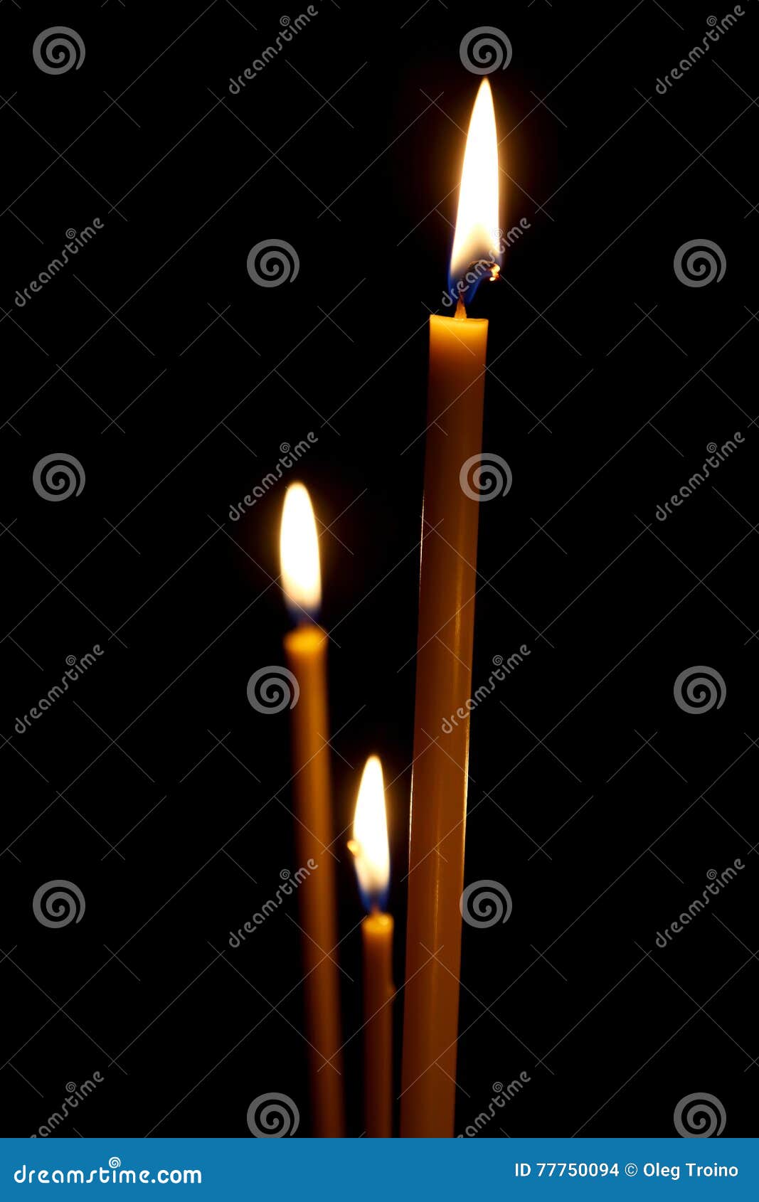 Burning in the Dark Taper Candles Stock Photo Image of decoration