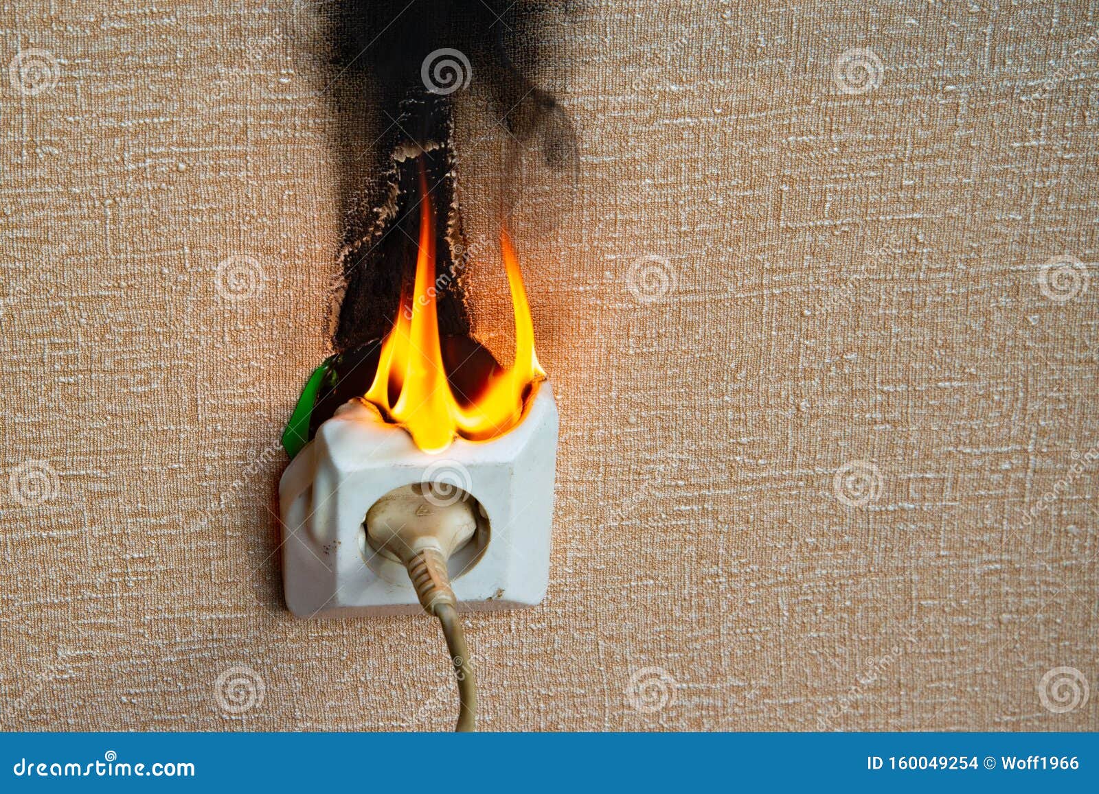 Burning Electrical Outlet Shorting, Danger Stock Photography Burning Electrical Outlet Shorting, Danger Stock Photography