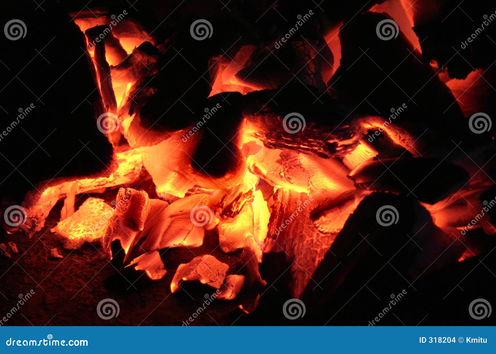 Burning embers stock photo. Image of fiery, fireplace, abstract 318204