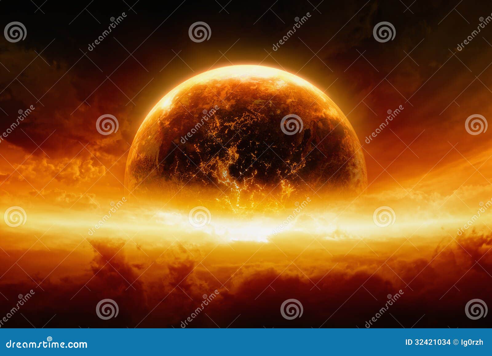 burning and exploding planet earth