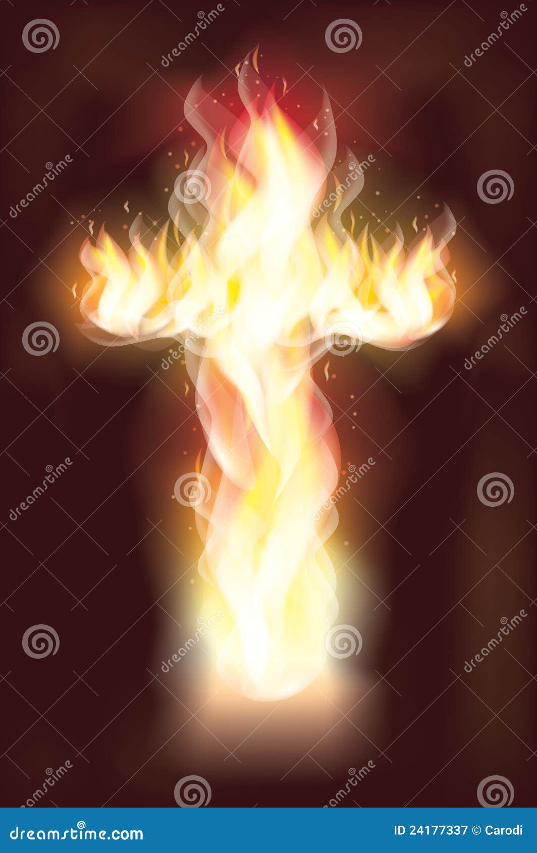 Burning Fire Cross Royalty Free Stock Photography - Image: 24177337