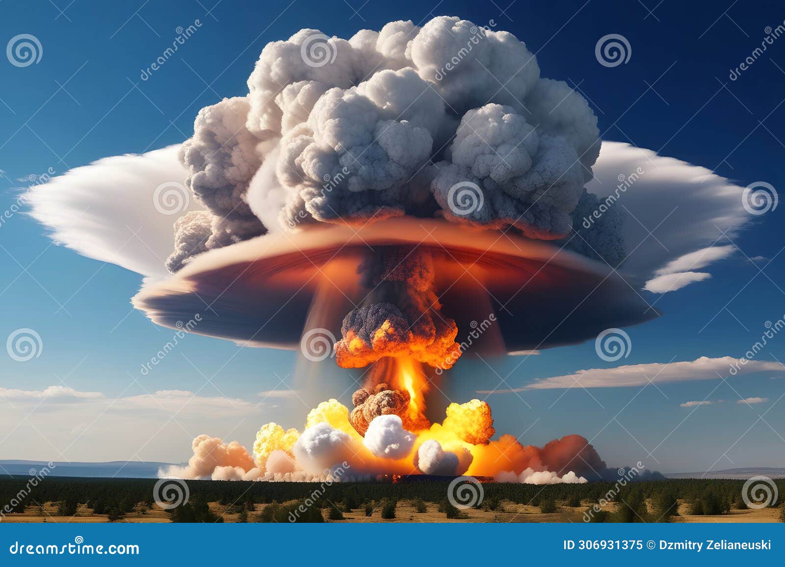 Burning Fire in the Sky. Generative AI Stock Image - Image of landscape ...