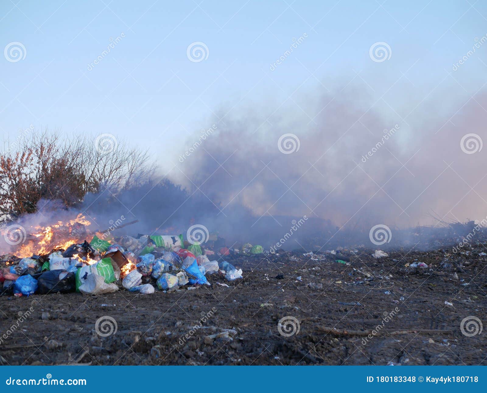 Burning Garbage Dump. Burning Garbage. Concern for the Environment