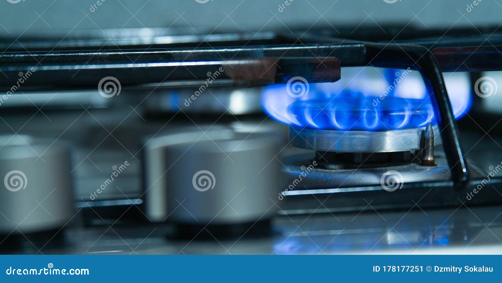 Burning Gas Burner, Kitchen Stove Fire for Cooking Stock Image Image