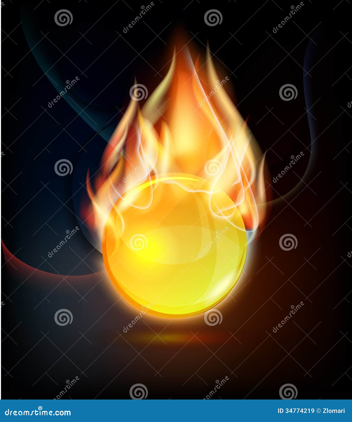 Burning gold sphere stock vector. Illustration of beauty 34774219