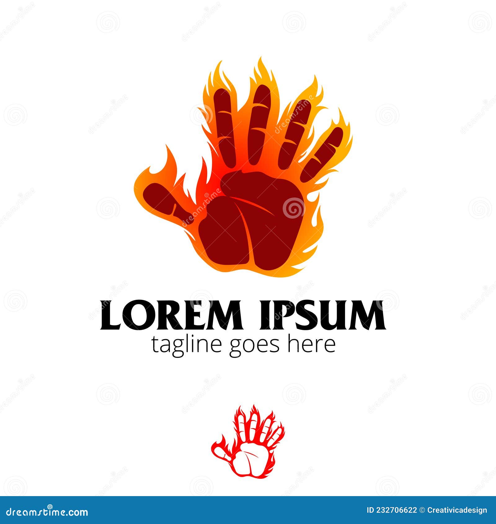 Burning Hand or Burning Palm Symbol Stock Vector Illustration of