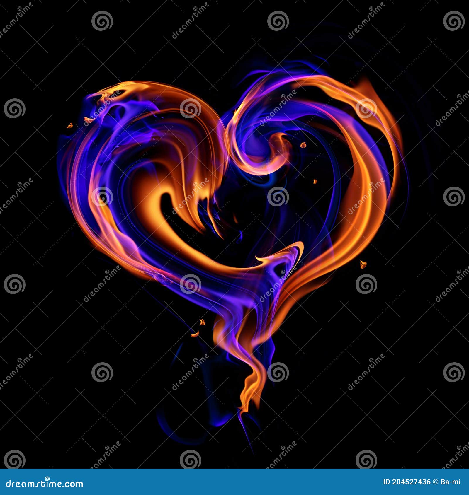 blue fire heart