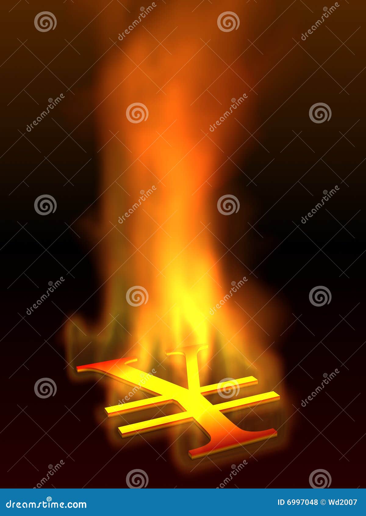 Burning Japanese Yen icon stock illustration. Illustration of finance