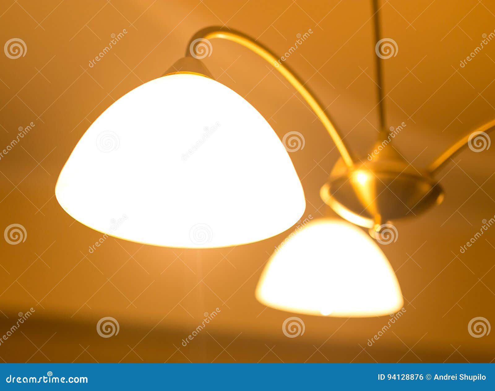Burning Lamps in a Chandelier Stock Photo Image of decor, hanging