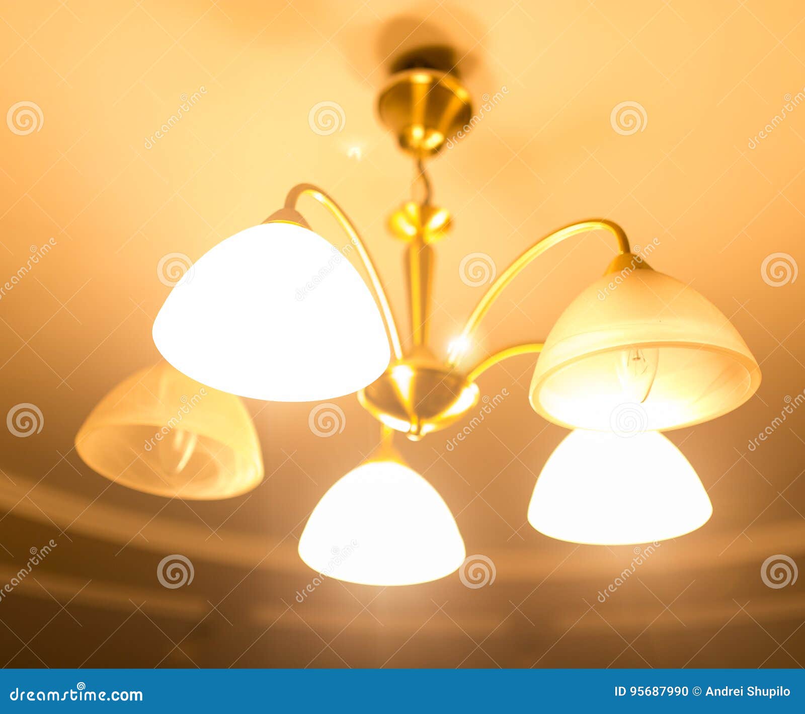 Burning Lamps in a Chandelier Stock Photo Image of chandelier, ornate