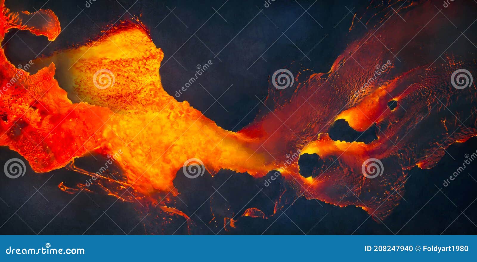 Burning lava in abstract stock illustration. Illustration of light