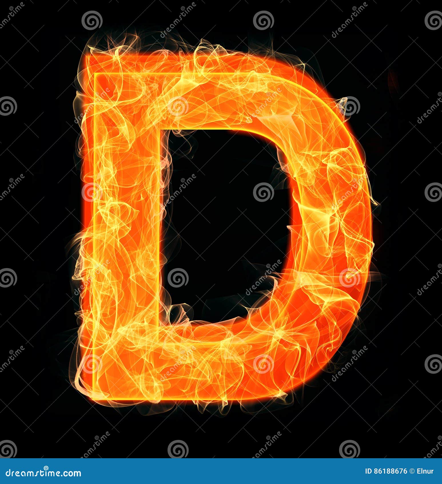 Burning Letters As Alphabet Type D Stock Illustration - Illustration of ...