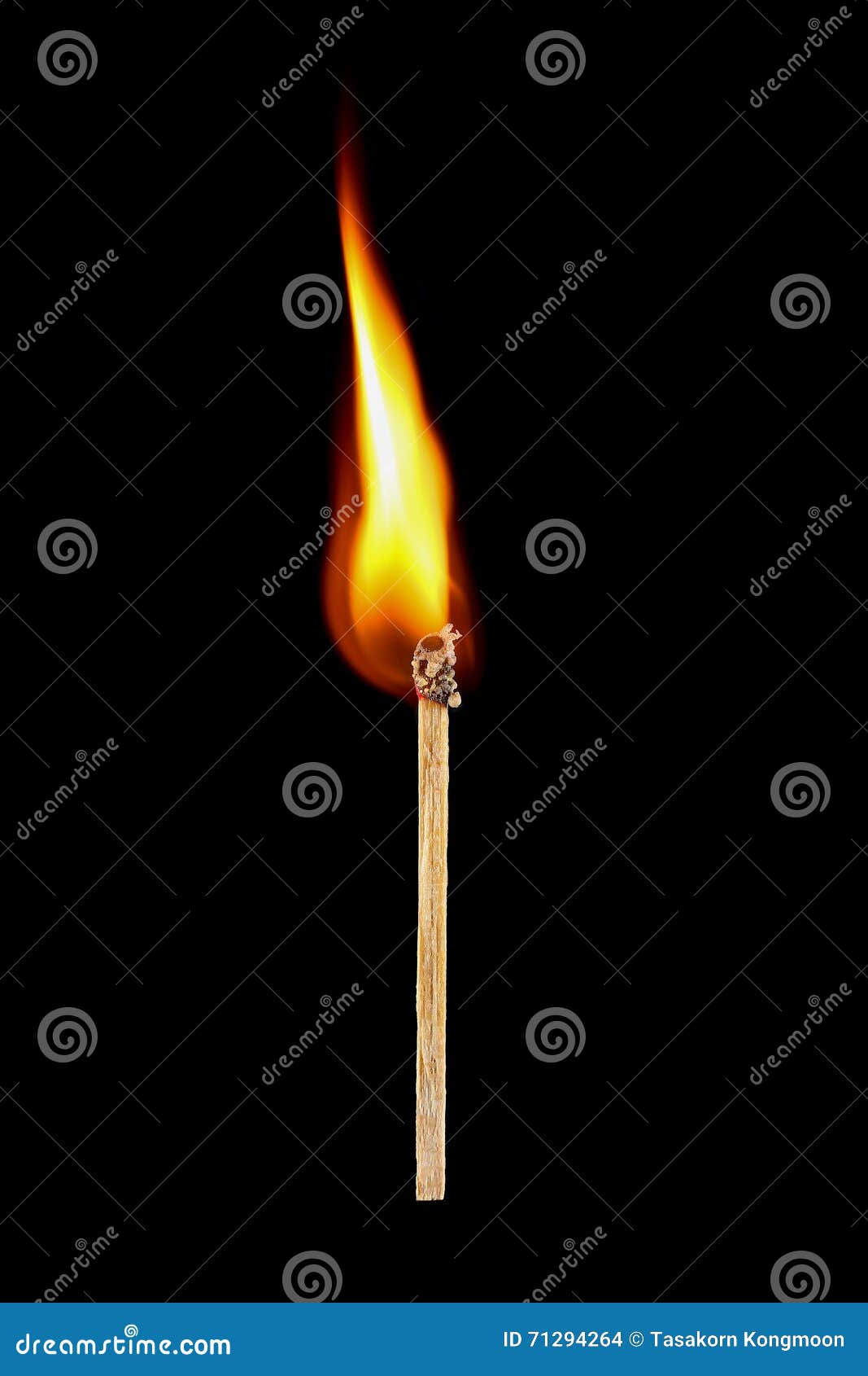 Burning Match Stick Isolated on Black Stock Photo Image of combustion