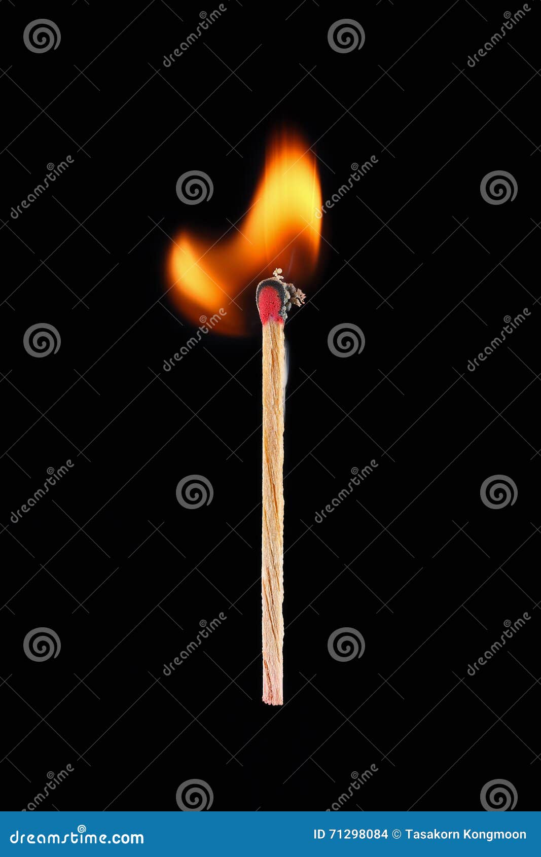 Burning Match Stick Isolated on Black Stock Photo Image of black