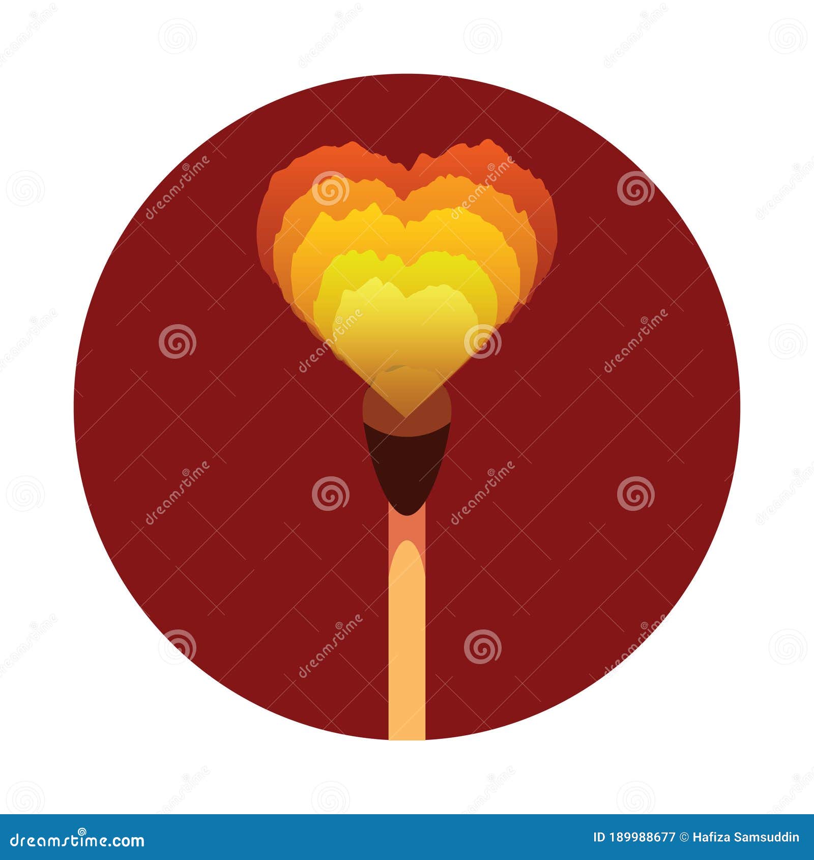 Burning Match Stick. Vector Illustration Decorative Design Stock Vector