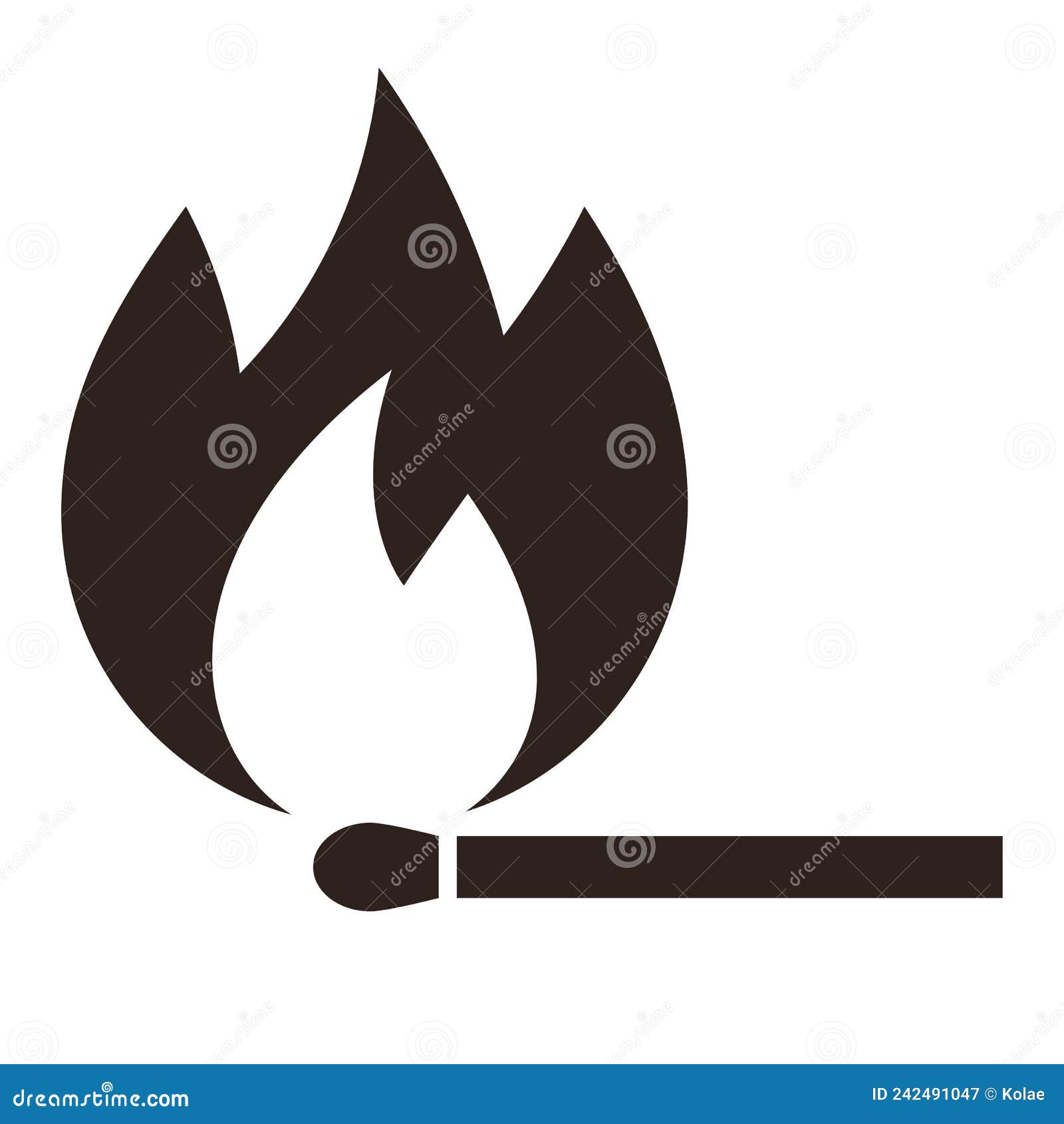 Burning Matchstick Vector Illustration Stock Vector Illustration of
