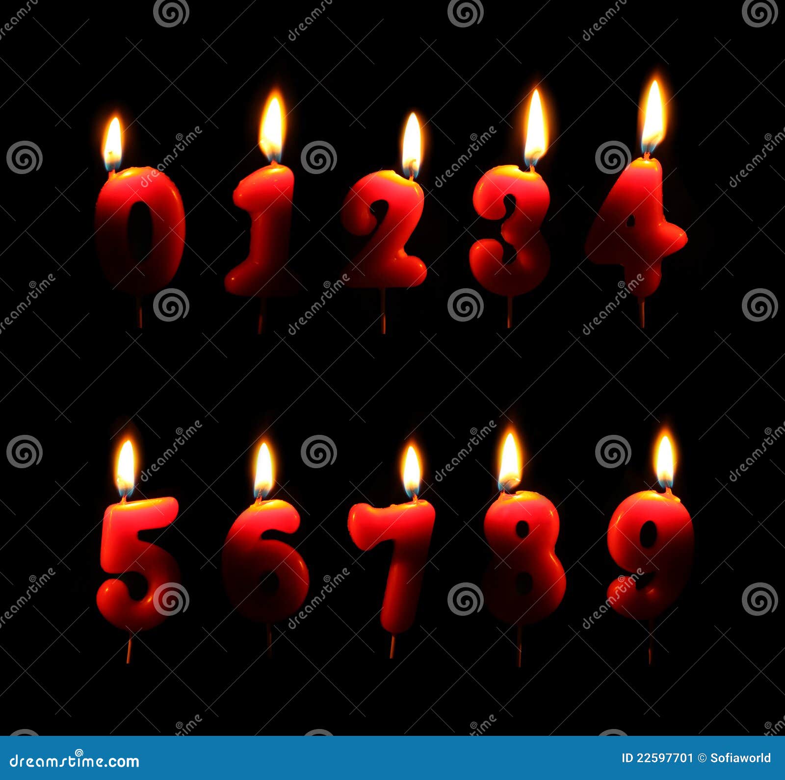 Burning Number Candles Stock Image Image 22597701