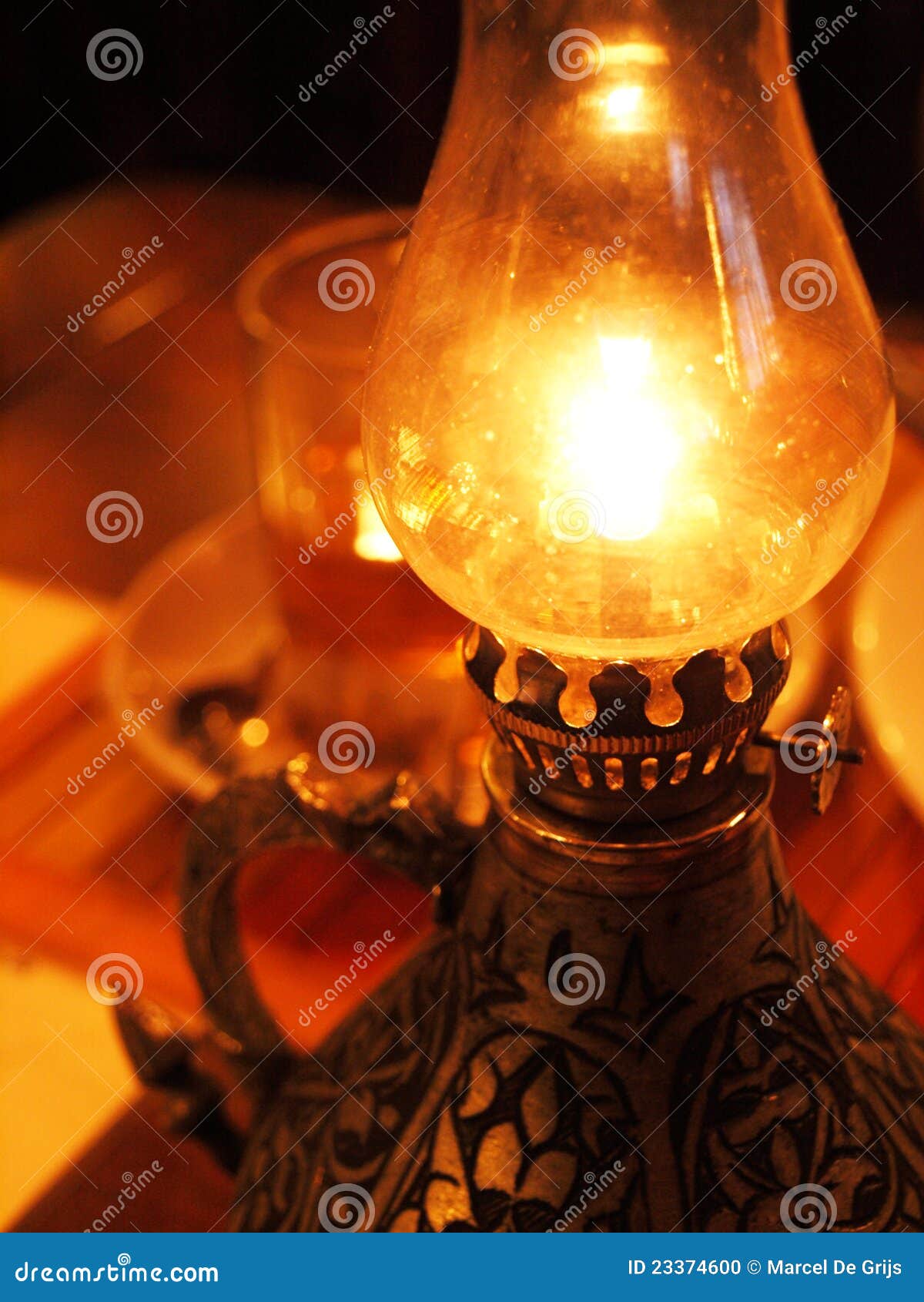 Burning oil lamp stock photo. Image of glow, arabia, heat 23374600