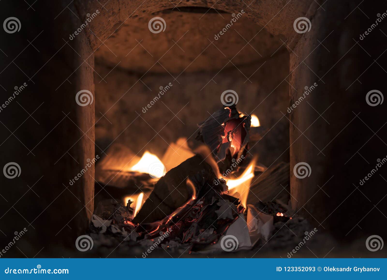 Firewood Burning in the Oven Stock Image Image of danger, home 123352093