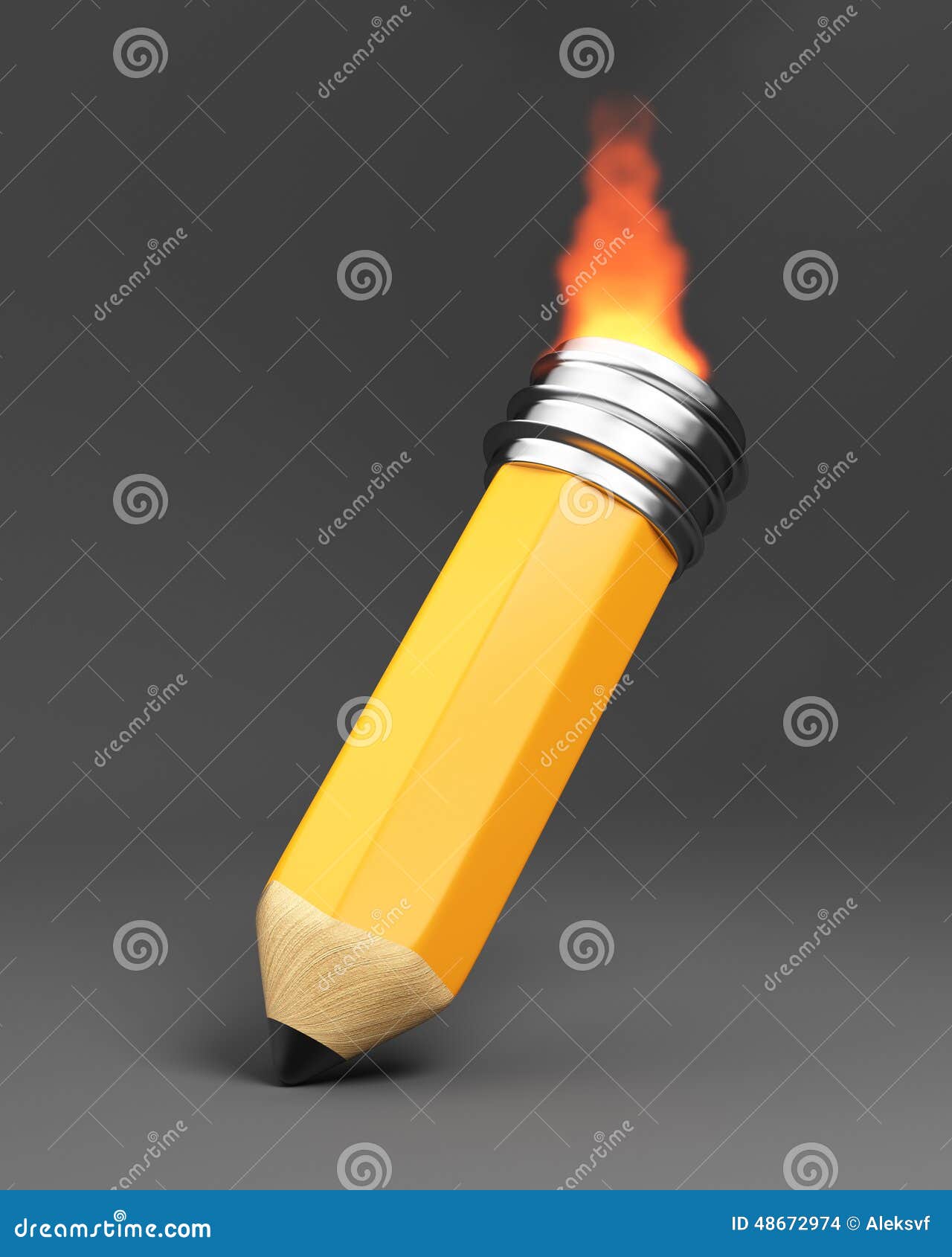 Burning pencil stock illustration. Illustration of object 48672974