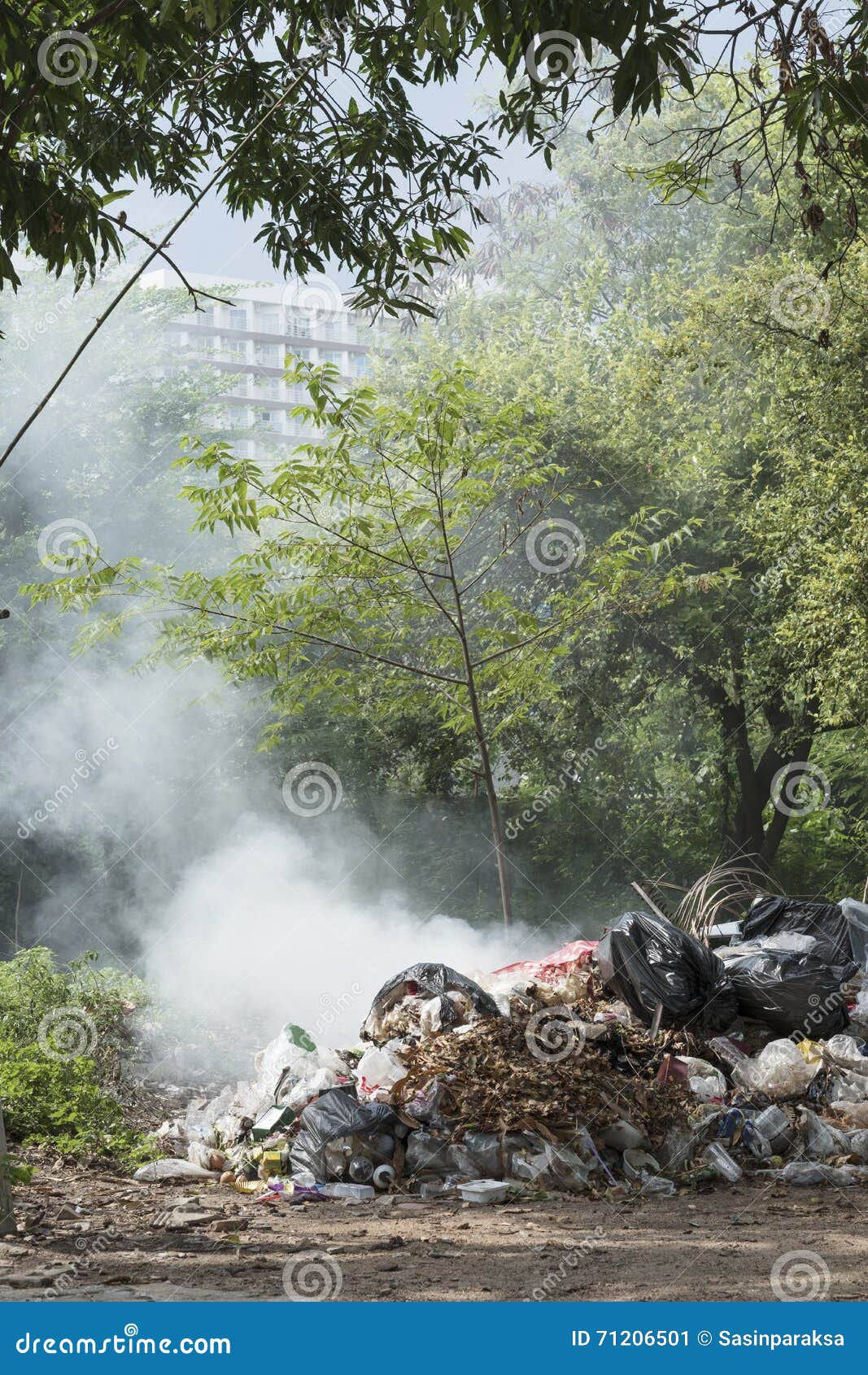 Burning Pile of Garbage, Cause of Air Pollution Stock Image Image of