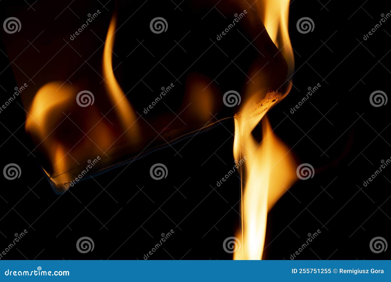 Burning Plastic Close Up, Plastic is Burning, Melts and Drips Stock