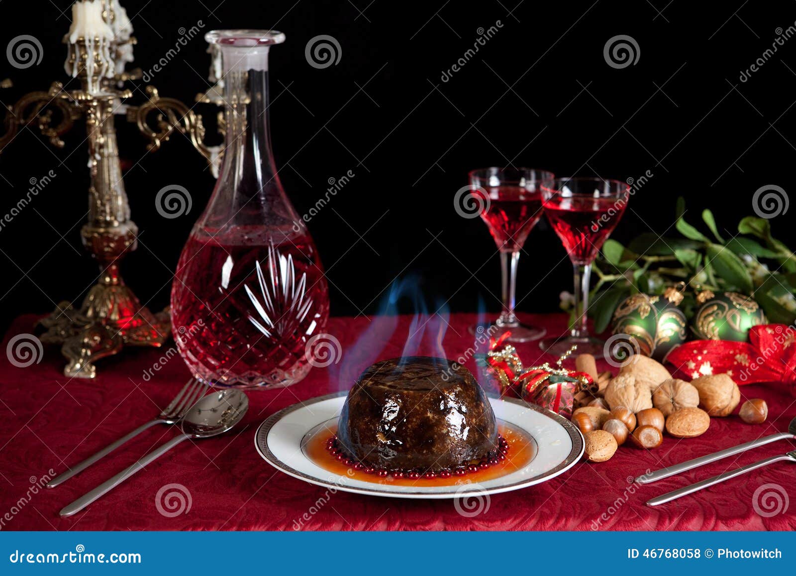 Burning pudding stock photo. Image of plum, flames, fire 46768058