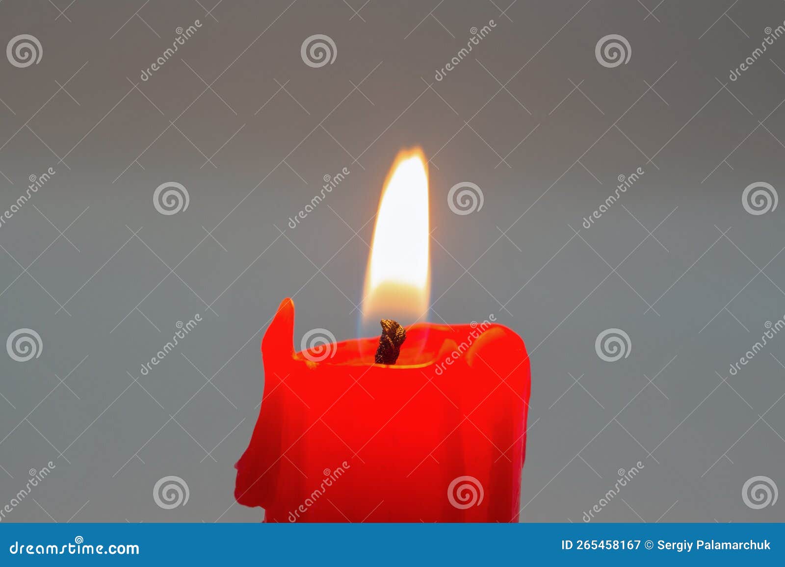 Burning Red Candle Stub Closeup Stock Image Image of cinder