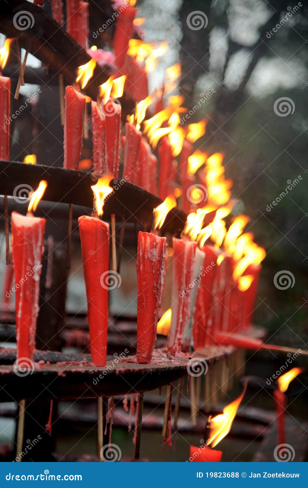 Burning red candles stock photo. Image of religion, light 19823688
