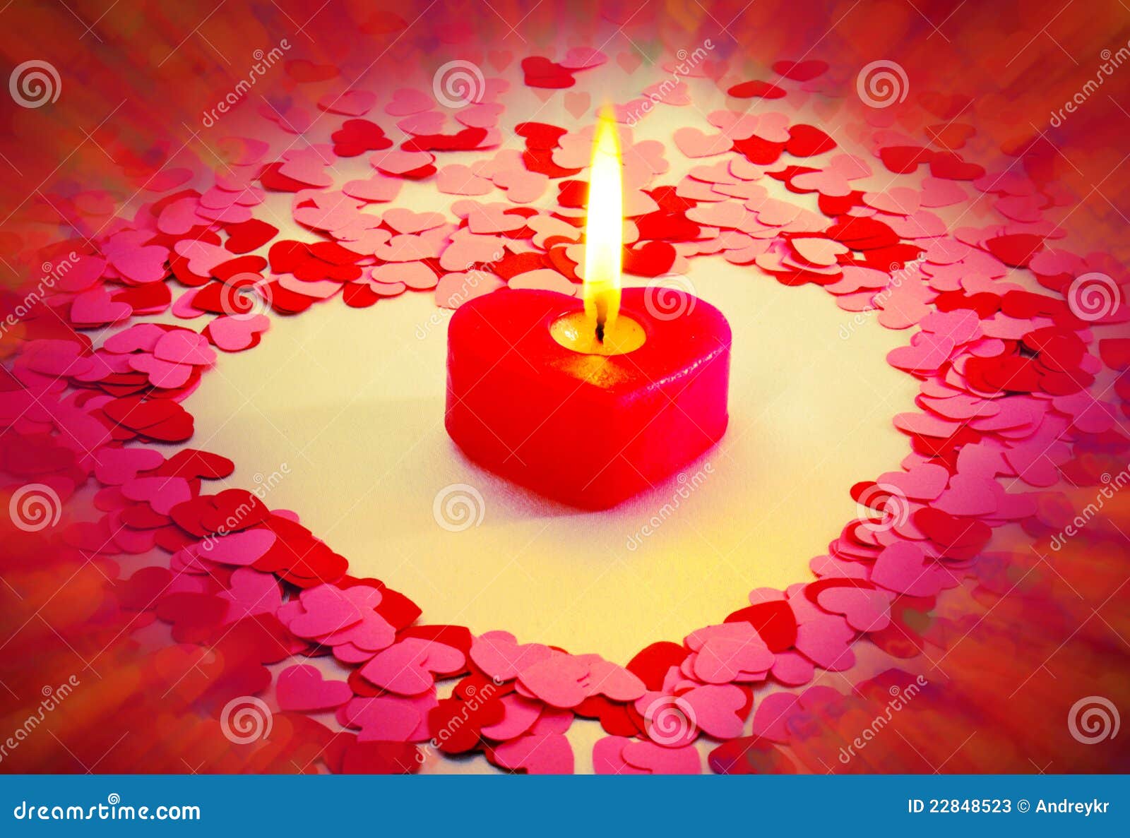 Burning Red Heart Shaped Candle Stock Image - Image of glowing, harmony:  22848523