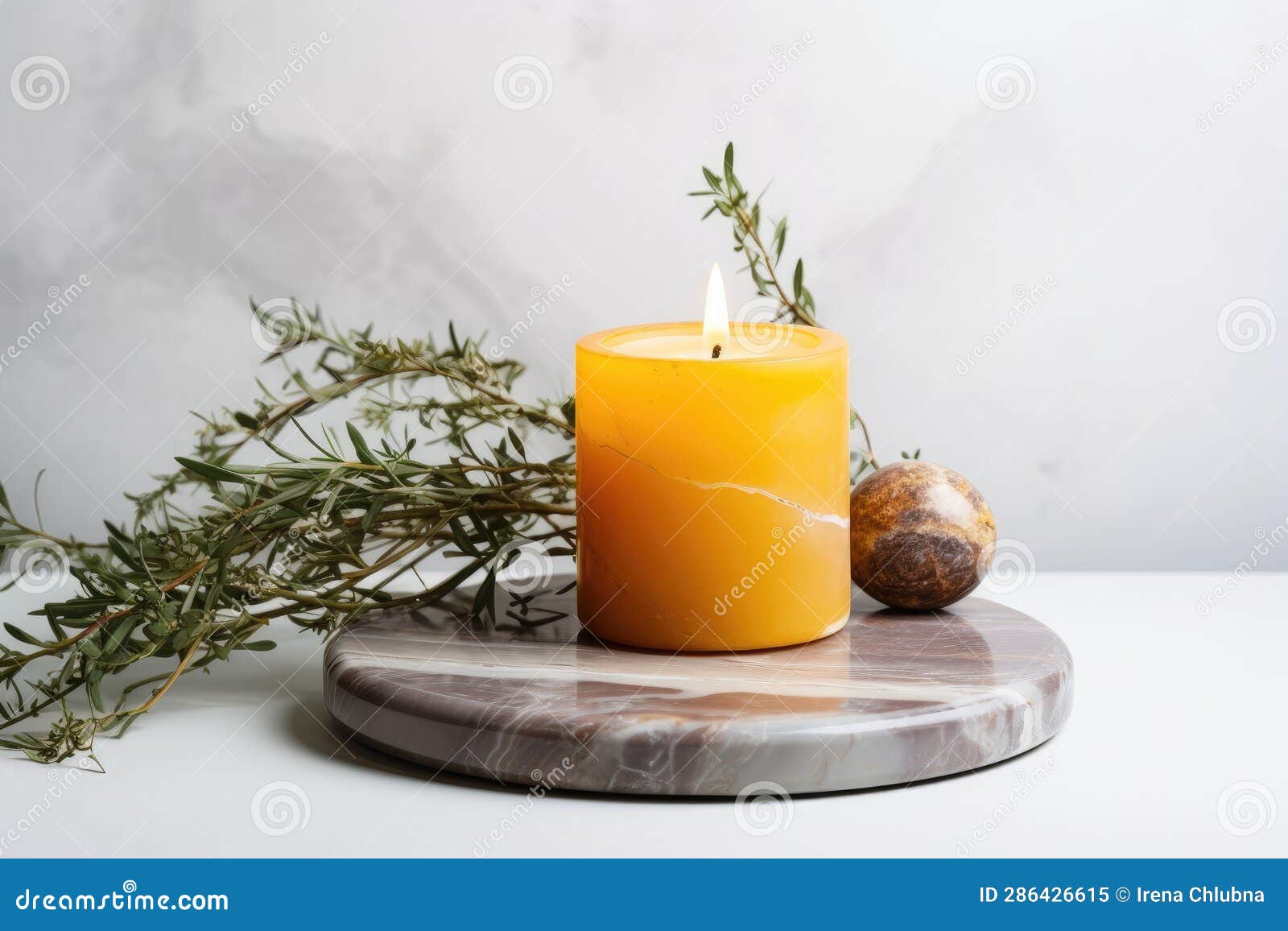 Burning Scented Candle in a Glass Jar Stock Illustration Illustration