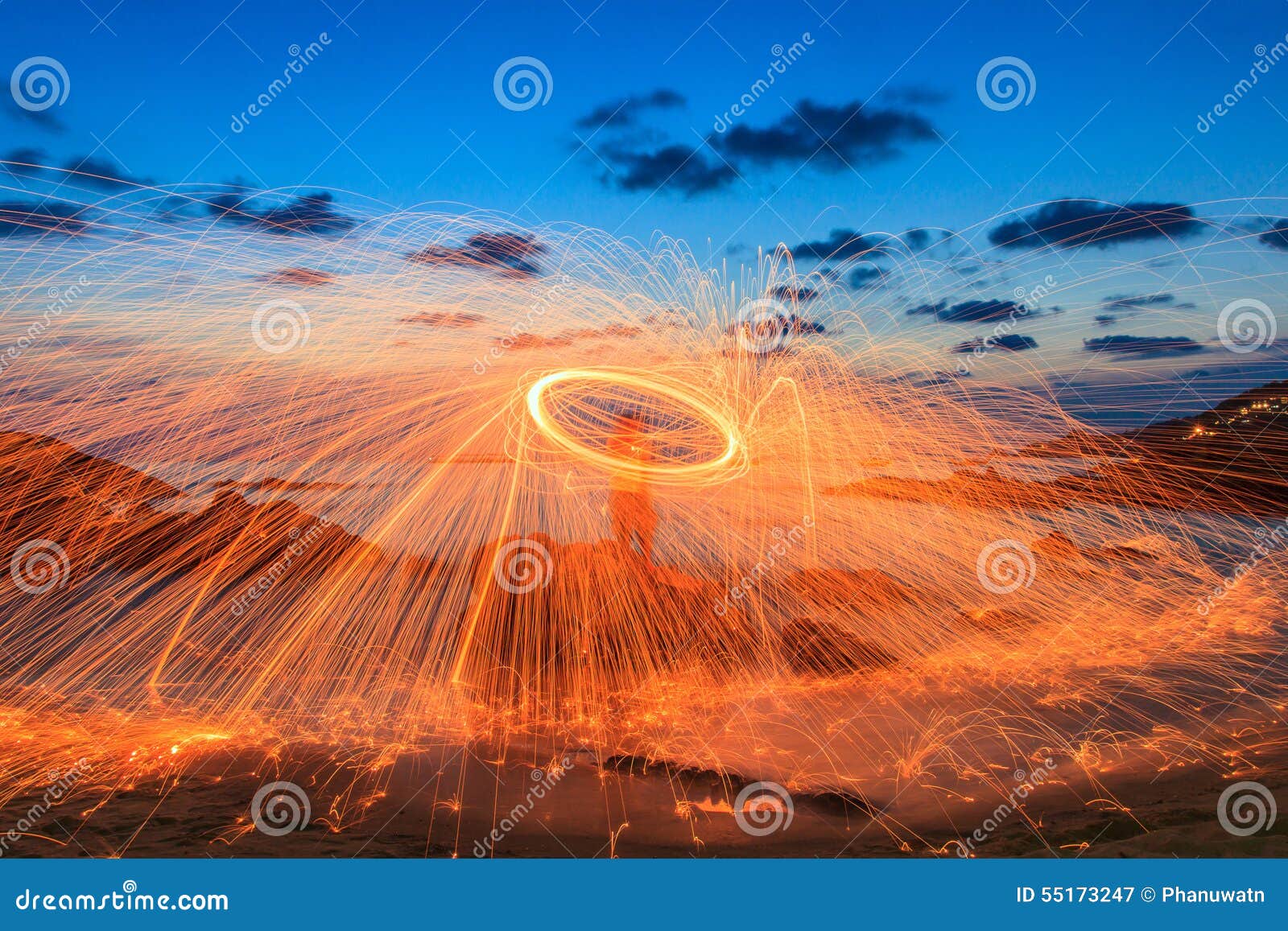 Burning Steel Wool Fireworks Stock Image Image of color, glowing