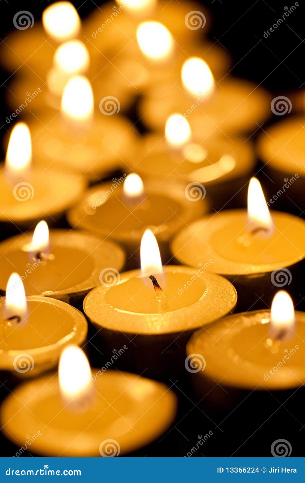 Burning tea candles stock photo. Image of christmas, glowing 13366224