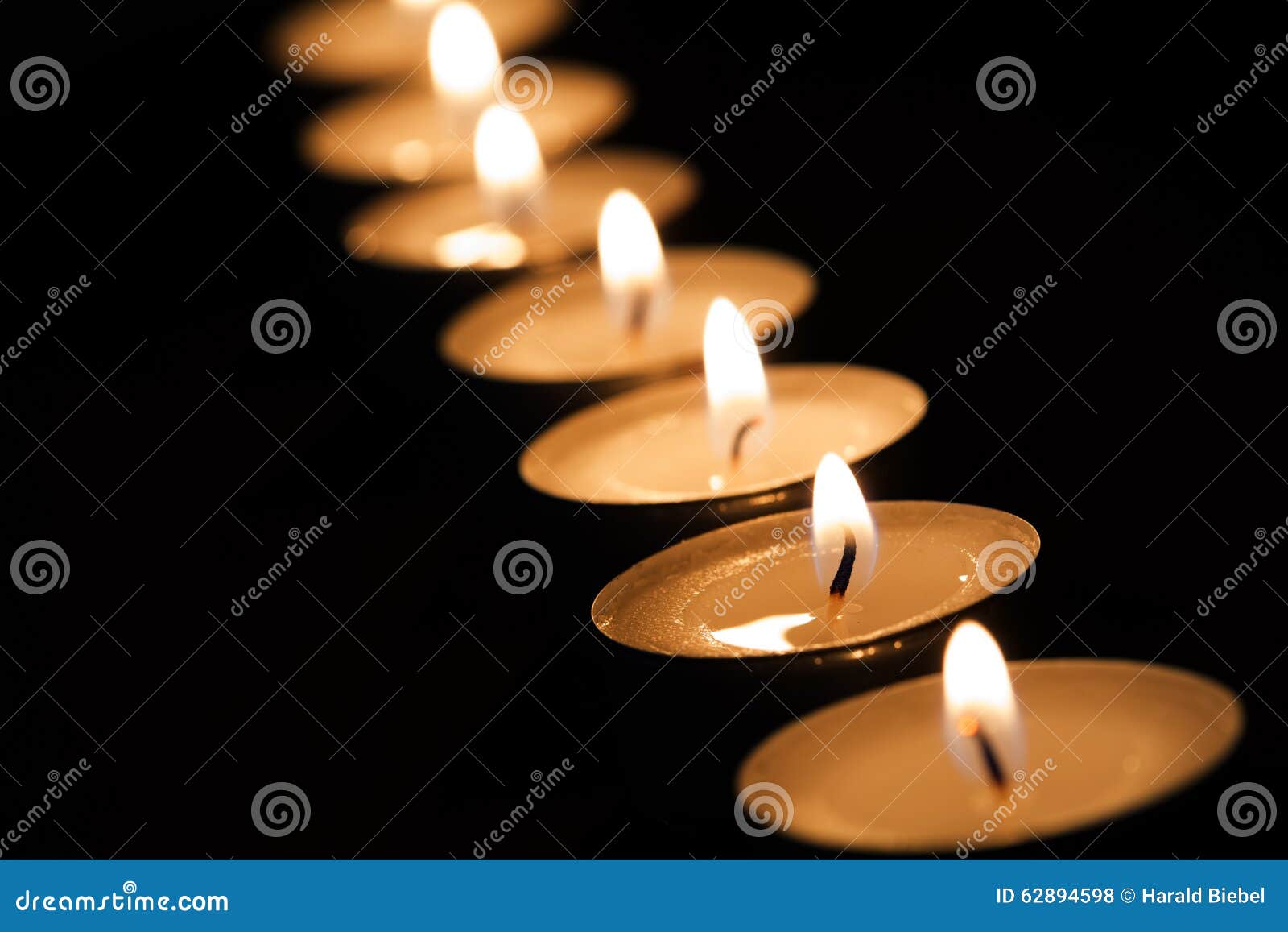 Burning Tealights in Darkness Stock Photo Image of light, relaxation 62894598