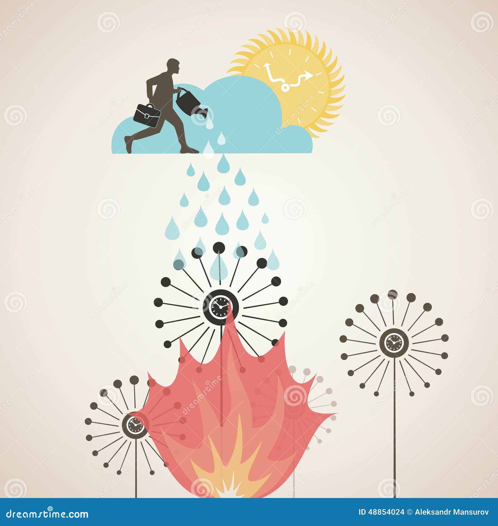 Burning time stock vector. Illustration of botany, spring 48854024