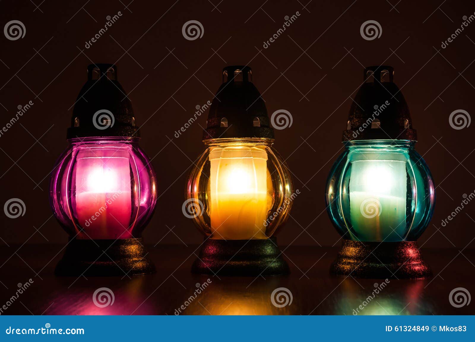 Burning Votive Candles in the Dark Stock Image Image of dark, evening