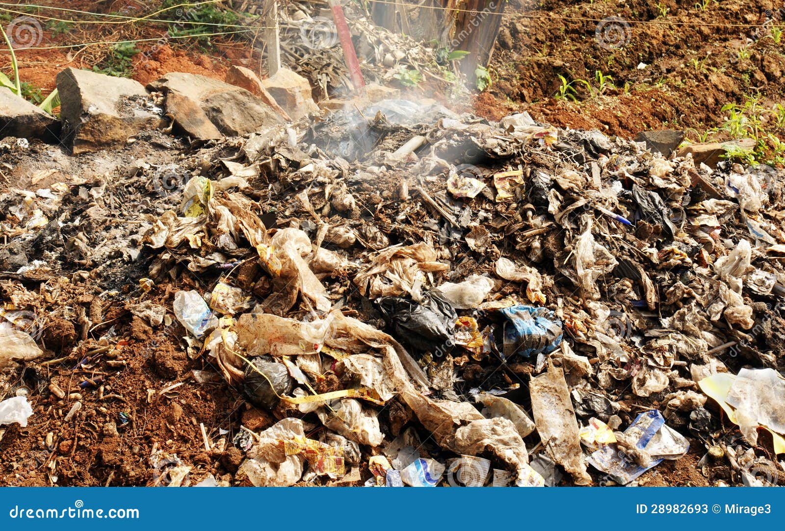 Burning Waste or Garbage in Africa Stock Image Image of country