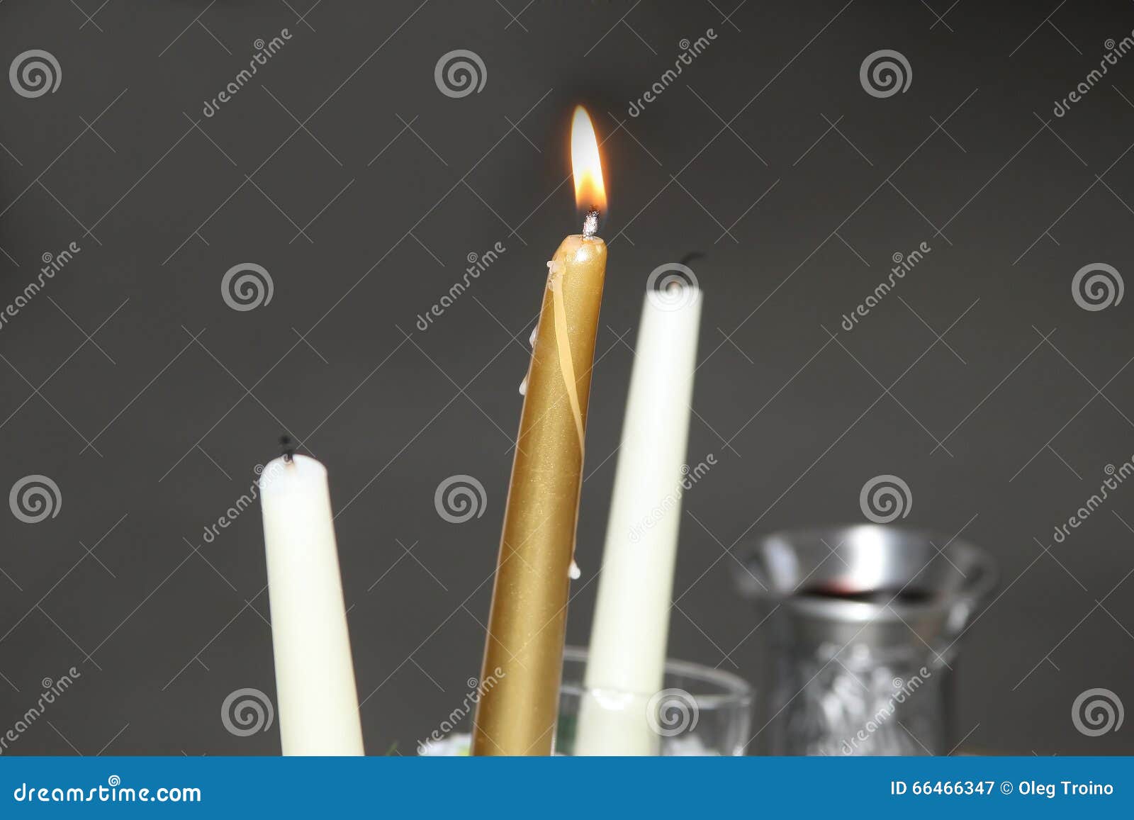 Burning Wedding Candle at the Ceremony Stock Image Image of banquet
