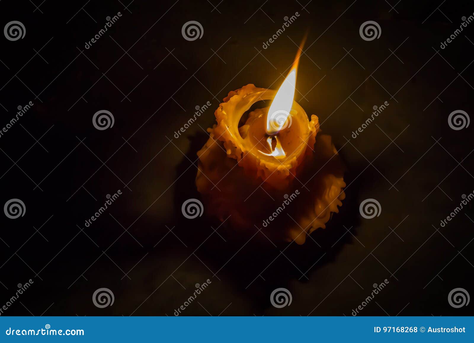 Burning Wick of a Beeswax Candle,cross Painted Stock Photo Image of