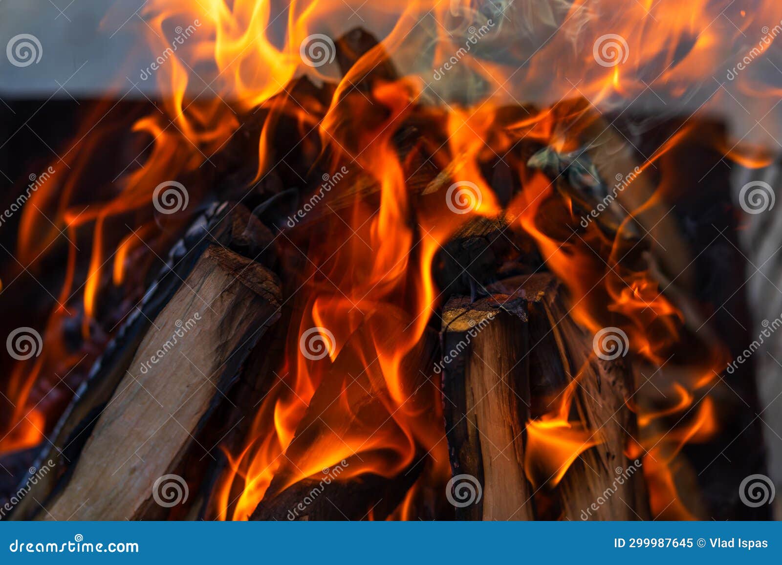 Burning Wood Chips To Form Coal. Barbecue Preparation, Fire before