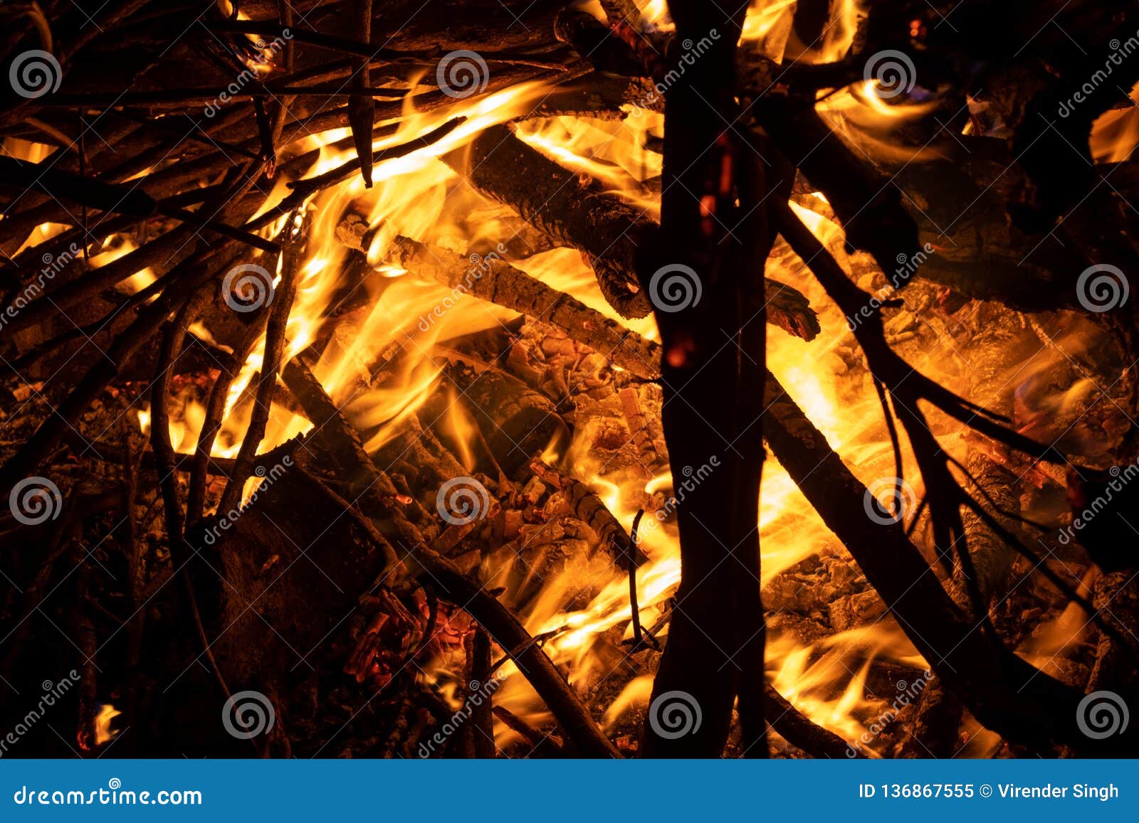 Burning Wood and Fire Flame Stock Image Image of bright, hell 136867555