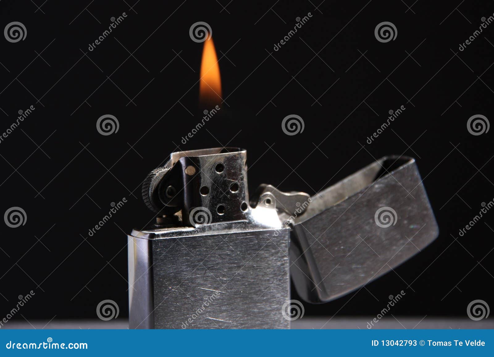 Burning zippo lighter stock image. Image of silver, warm 13042793