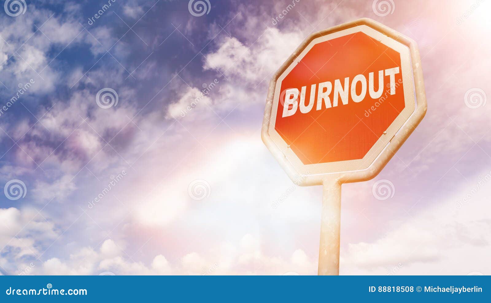 burnout, text on red traffic sign
