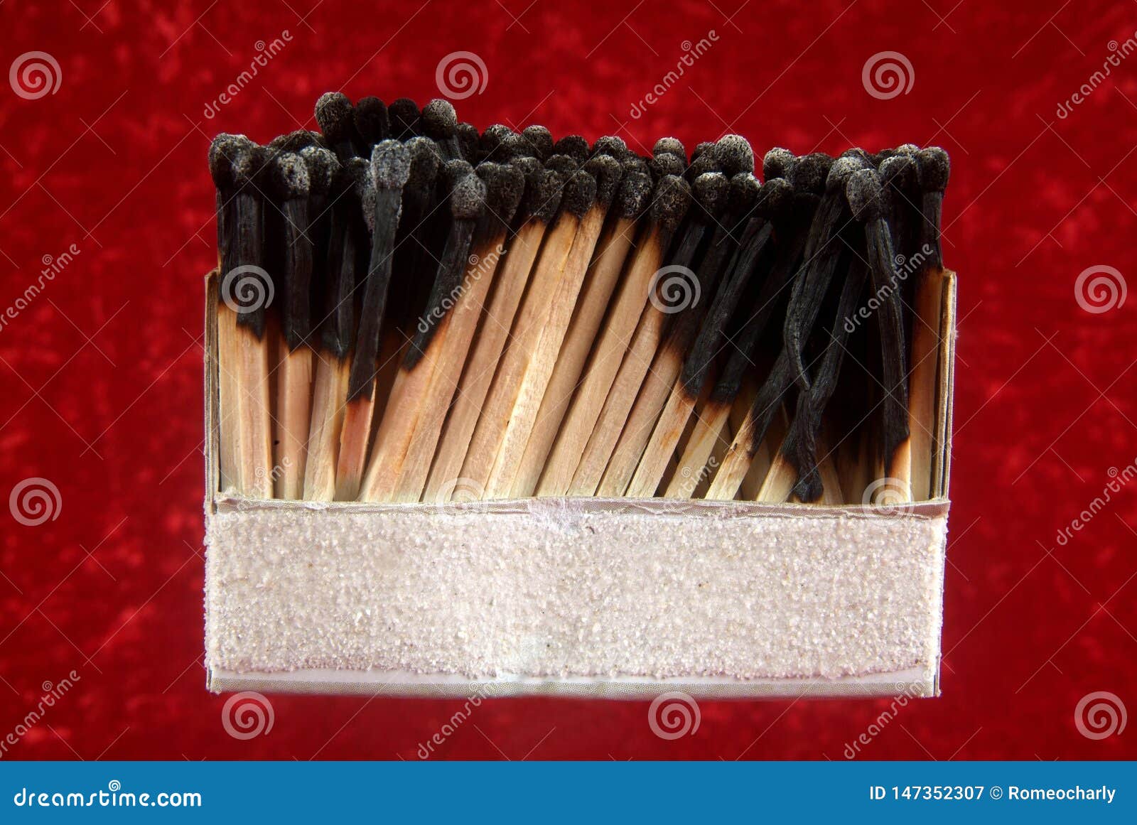 Burnout At Work And Over Exhausted Concept. Line Of Matches And All