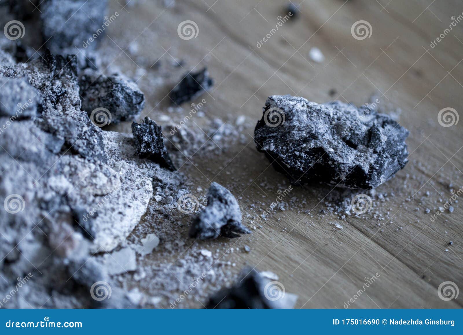 Burnt Ash Lying on the Wooden Floor Stock Photo Image of agricultural