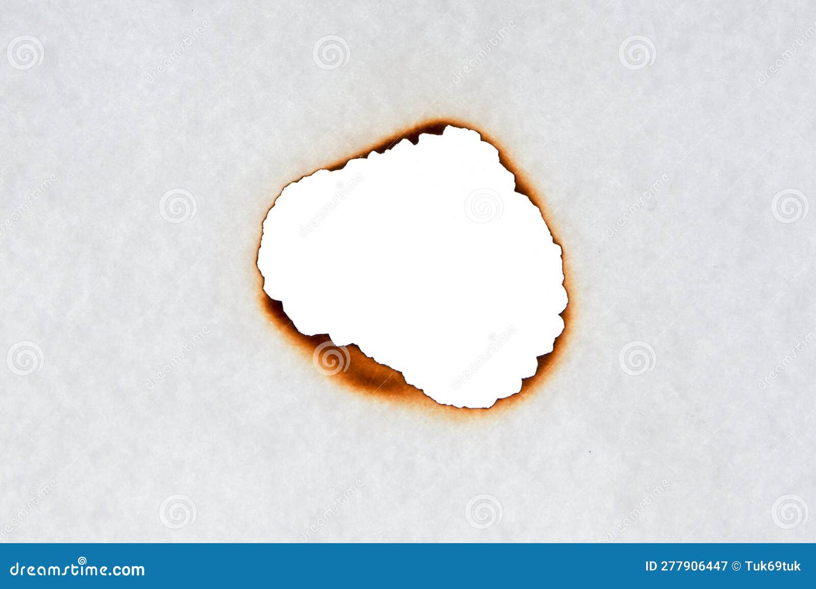 Burnt Holes in a Piece of Paper on White Background Stock Image Image