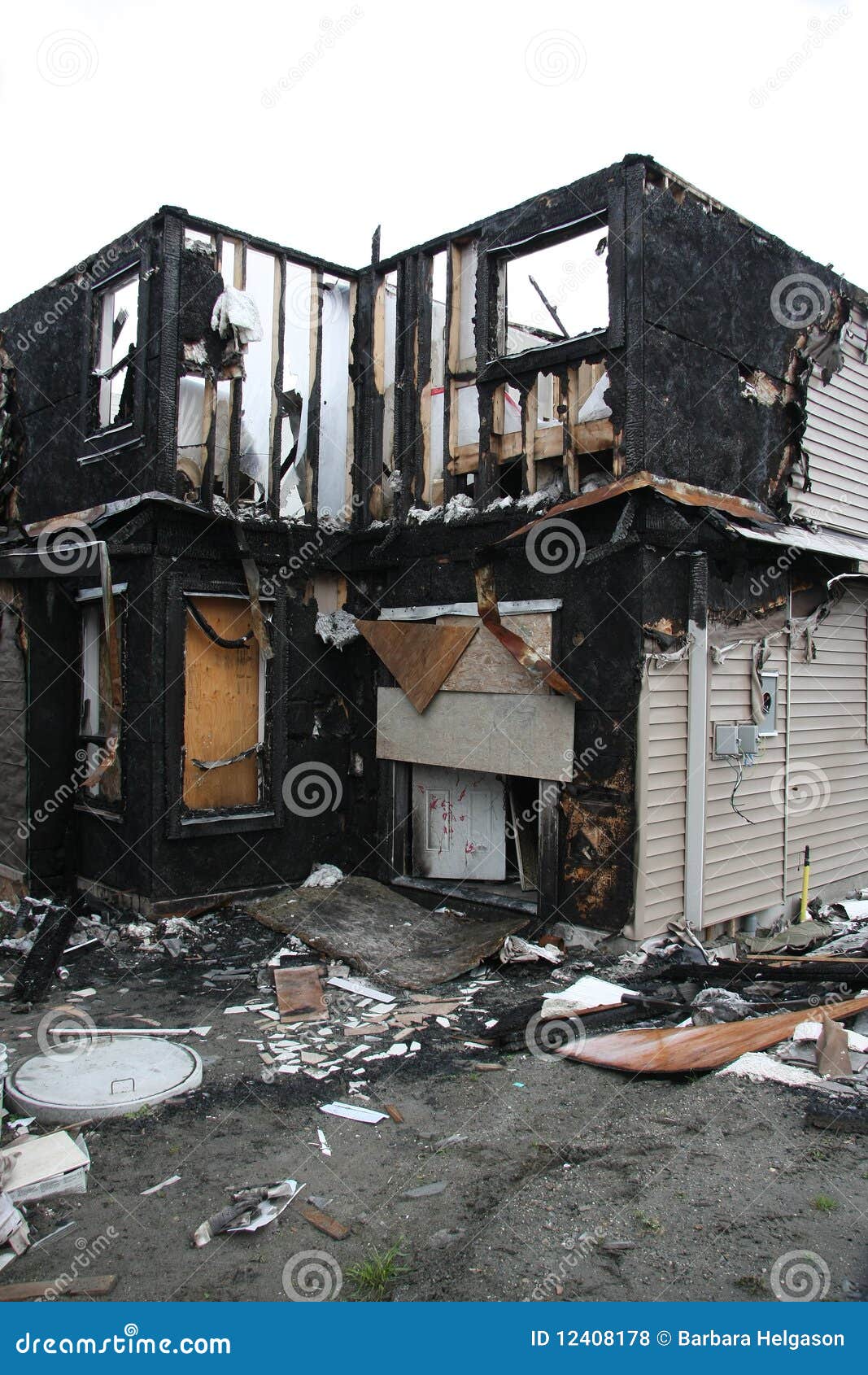Burnt house stock photo. Image of insurance, dwelling 12408178