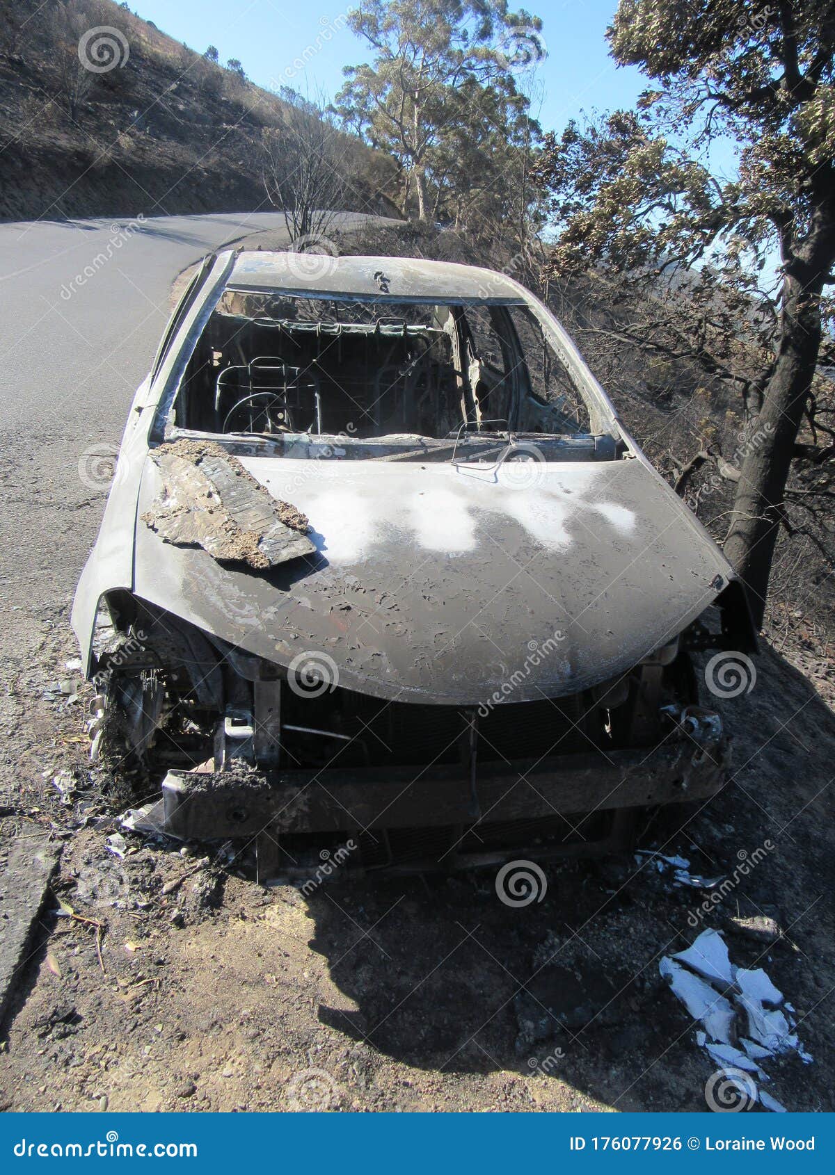 Burnt Out Cars after Fire on Table Mountain Reserve Stock Photo Image