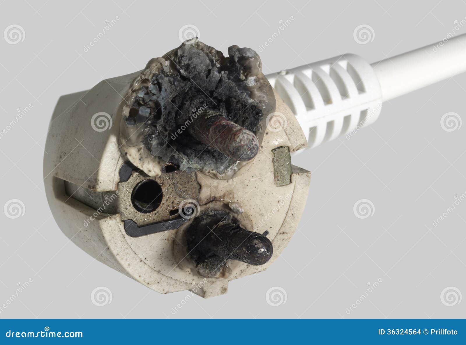 Burnt power plug stock photo. Image of connection, hazard 36324564